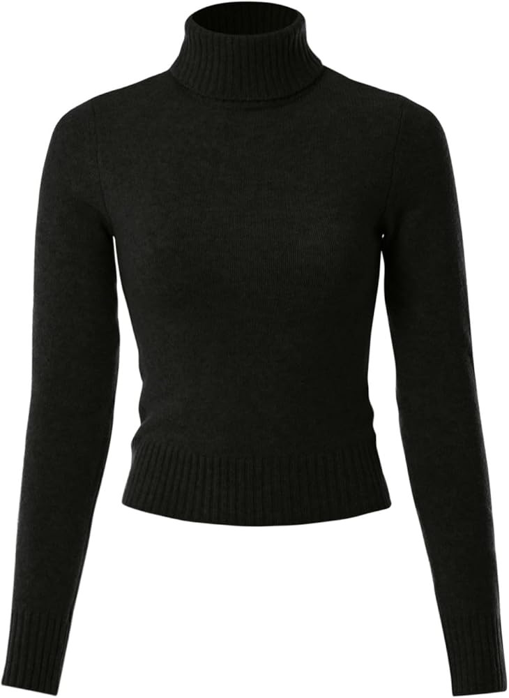 MixMatchy Women's Solid Long Sleeve Turtle Neck Ultra Comfort Top | Amazon (US)
