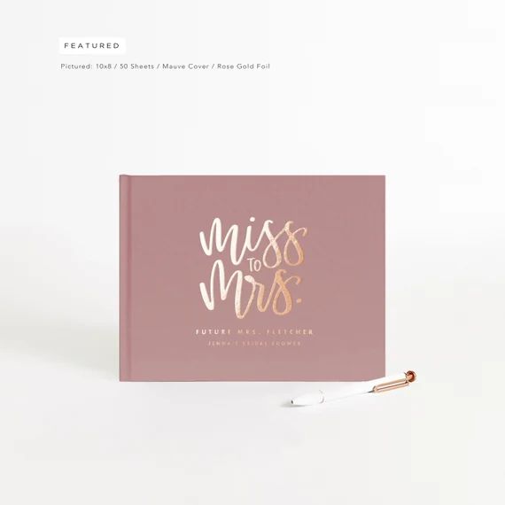 Bridal Shower Guest Book  Mauve Album Gold Foil  Future Wife | Etsy | Etsy (US)