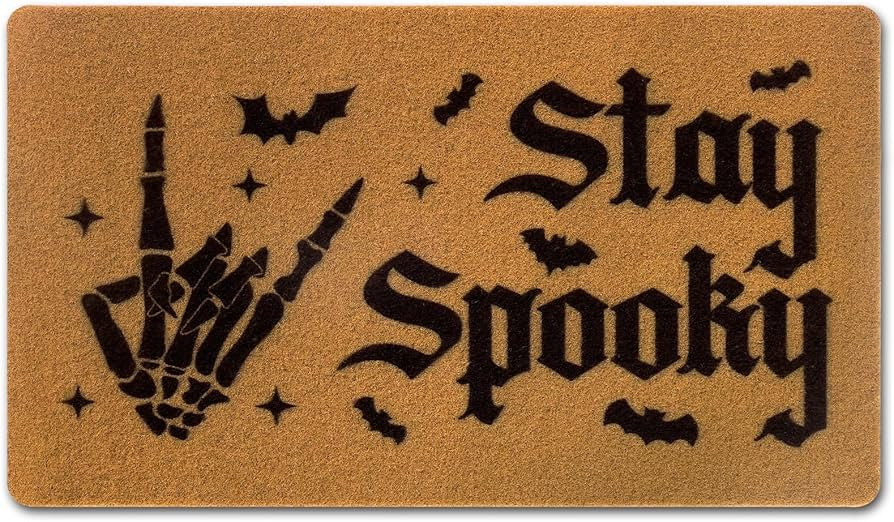 CiyvoLyeen Stay Spooky Doormat Halloween Welcome Indoor and Outdoor Mat Fall Entrance Artificial ... | Amazon (US)