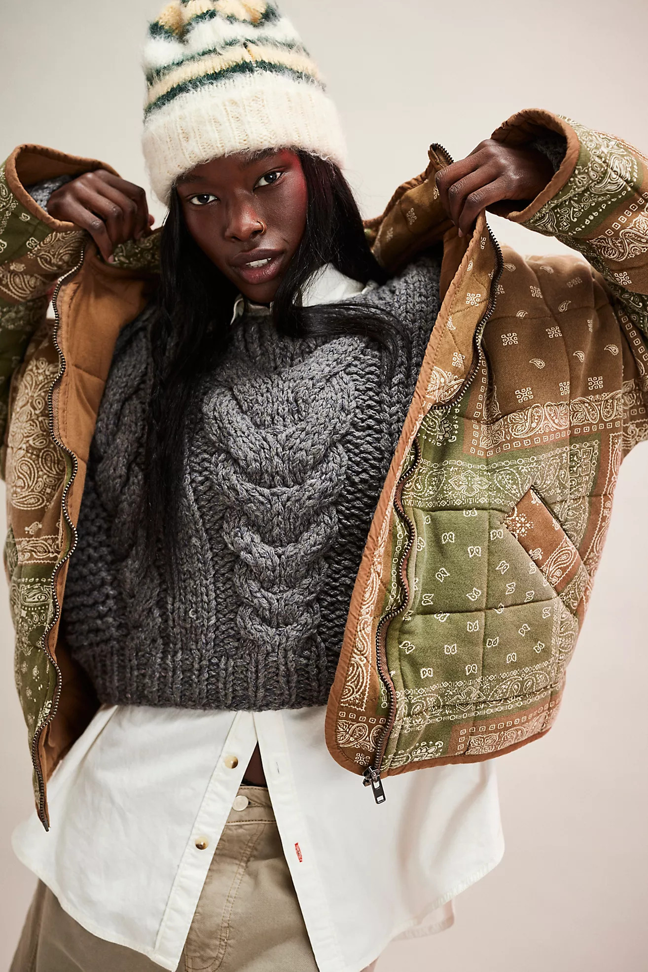 Printed Dolman Quilted Knit Jacket | Free People (Global - UK&FR Excluded)