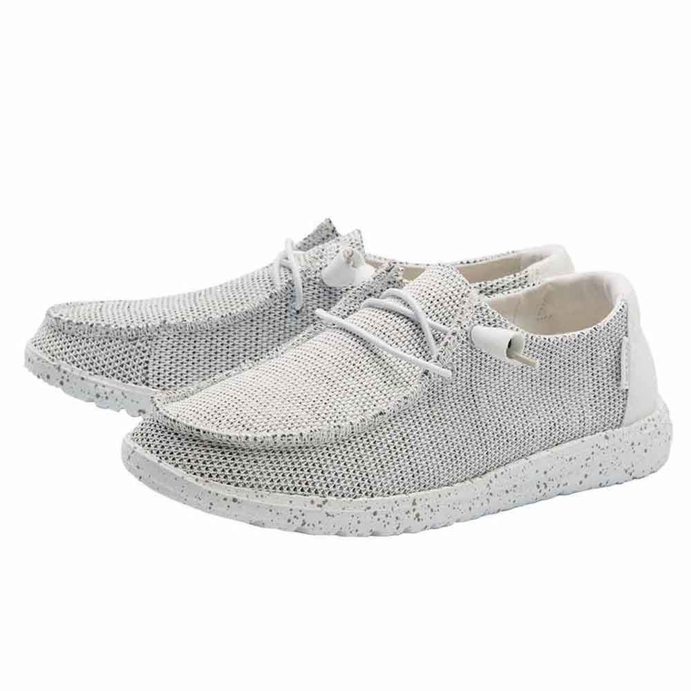 HEYDUDE Women’s Wendy Sox Shoes in Stone White | Glik's