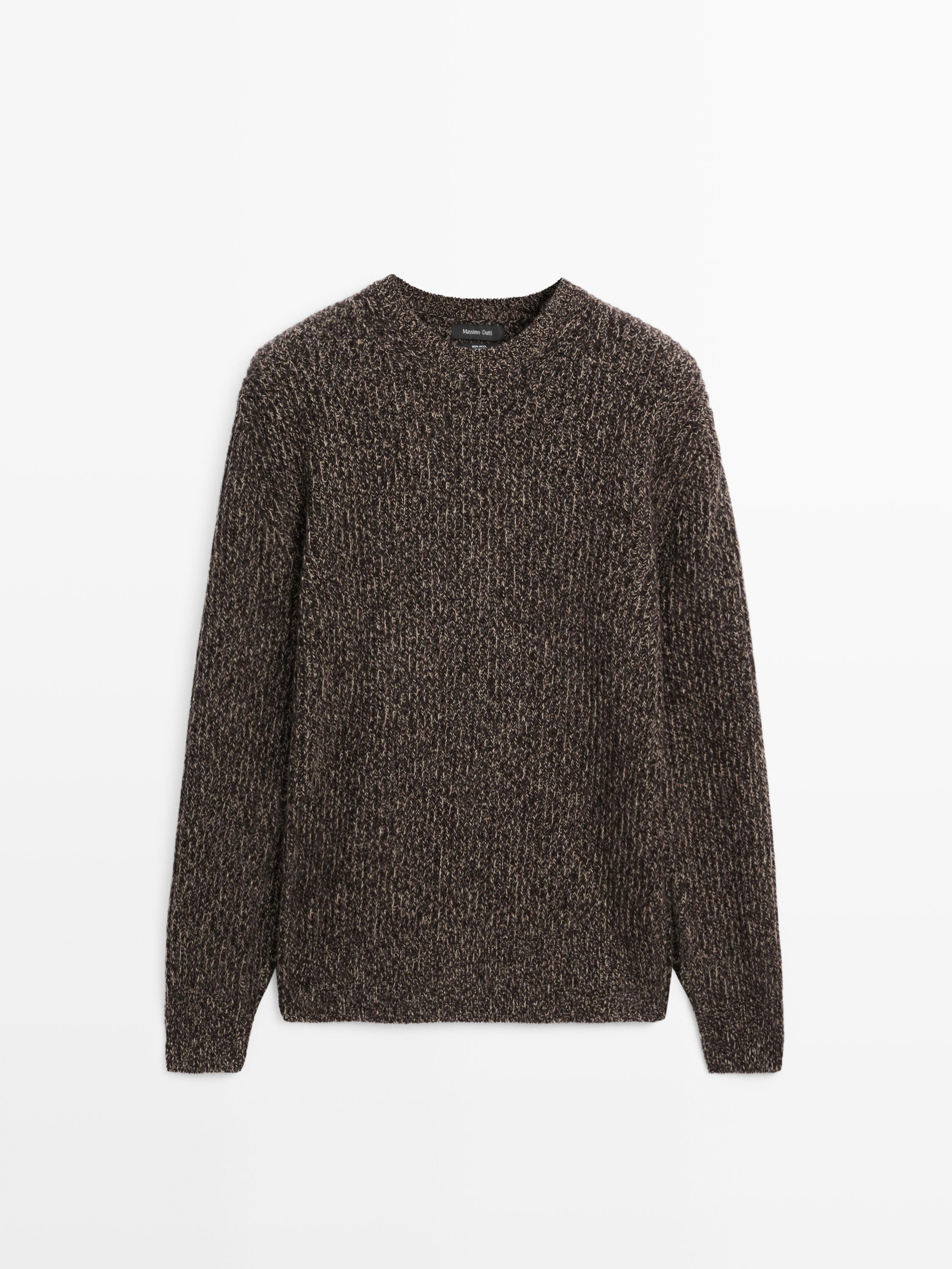 Crew neck sweater in 100% wool | Massimo Dutti US