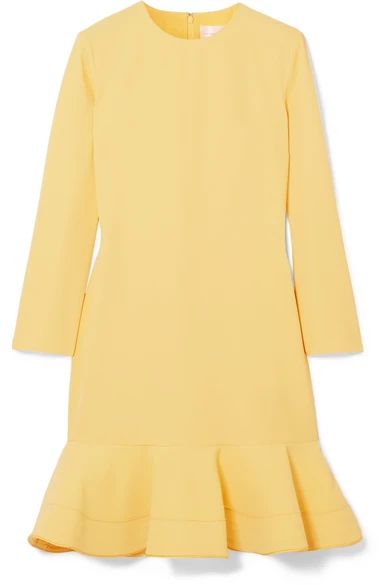 Victoria, Victoria Beckham - Flared Crepe Mini Dress - Bright yellow | NET-A-PORTER (US)