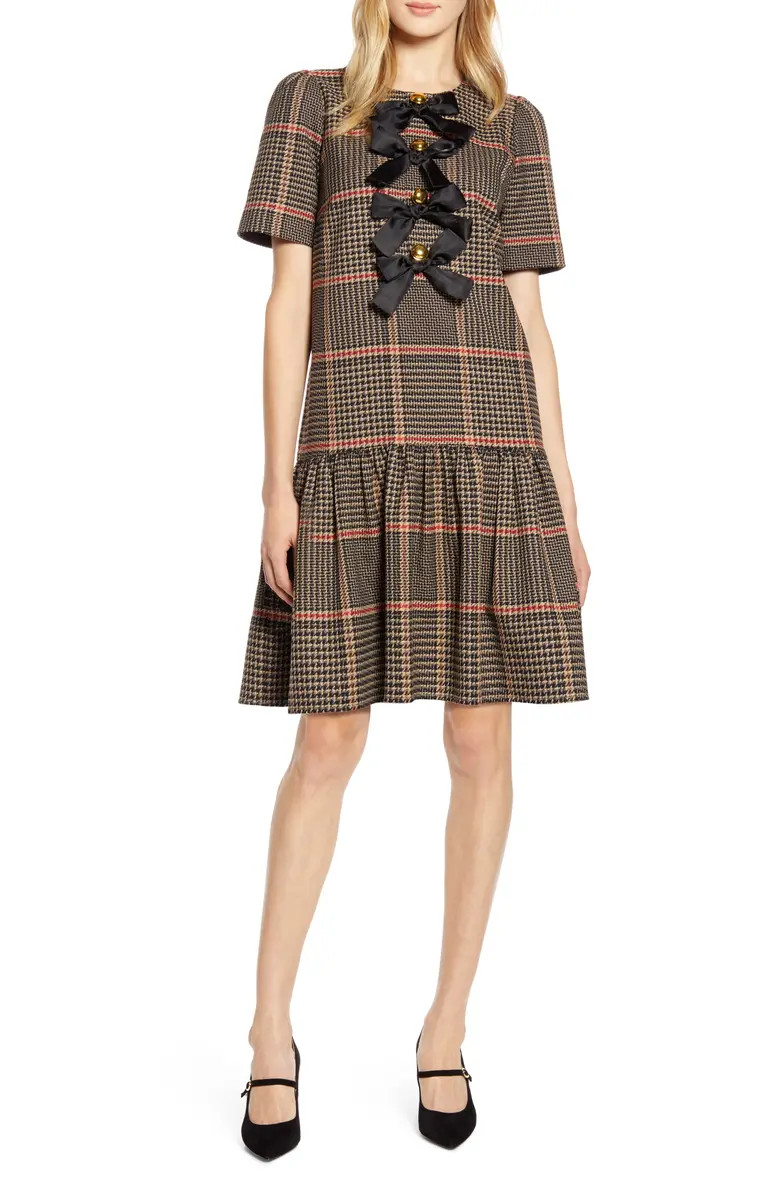 x Atlantic-Pacific Bow Detail Plaid Dress | Nordstrom