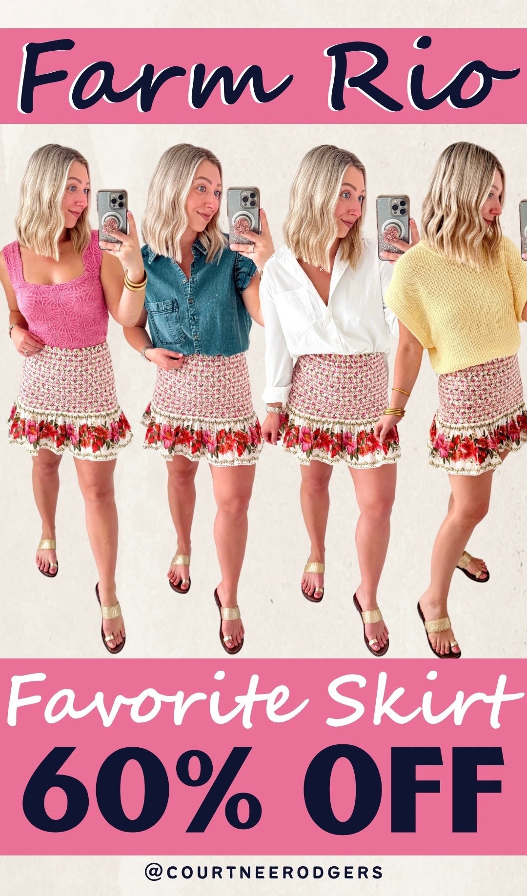The Summer skirt you’ll want to wear on repeat! 🩷

Similar denim top linked, white top size XS (runs big), pink tank size small, skirt size XS (runs slightly big), size XS yellow sweater (runs big)

Beach vacation, farm rio, spring outfit, Nordstrom 

#LTKSaleAlert #LTKFindsUnder100