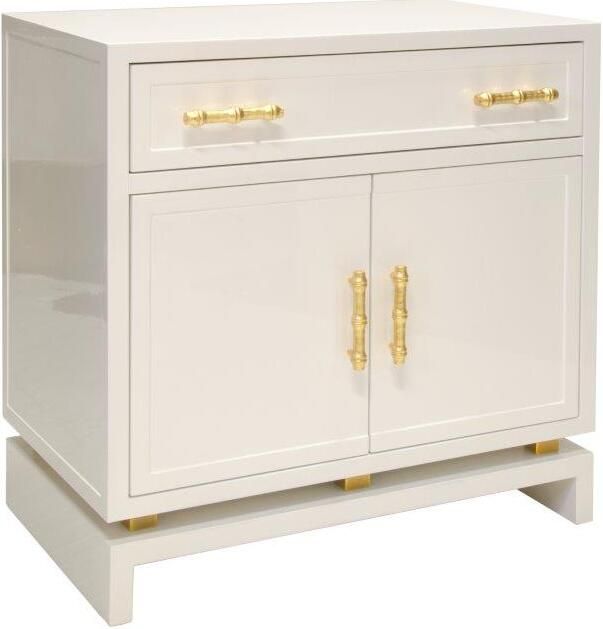 Marcus White Laquer Cabinet | 1stopbedrooms