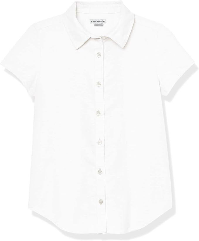 Amazon Essentials Girls' Uniform Classic Fit Short-Sleeve Oxford Shirt | Amazon (US)