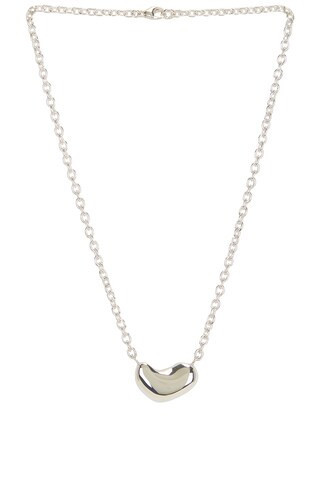 AGMES Small Sculpted Heart Pendant Necklace in Sterling Silver - Metallic Silver. Size all. | FWRD 