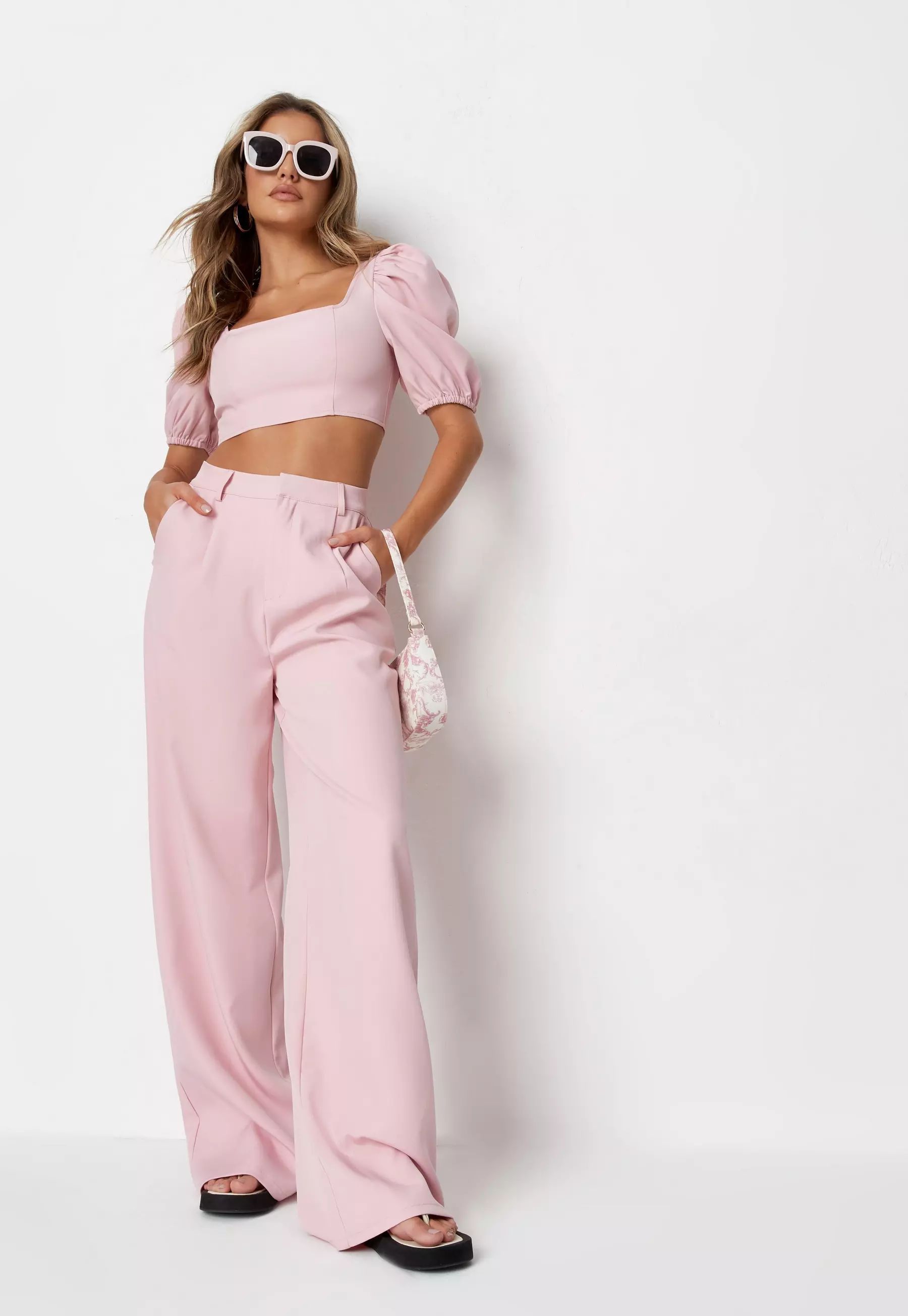 Pink Co Ord Tailored Oversized Masculine Trousers | Missguided (US & CA)