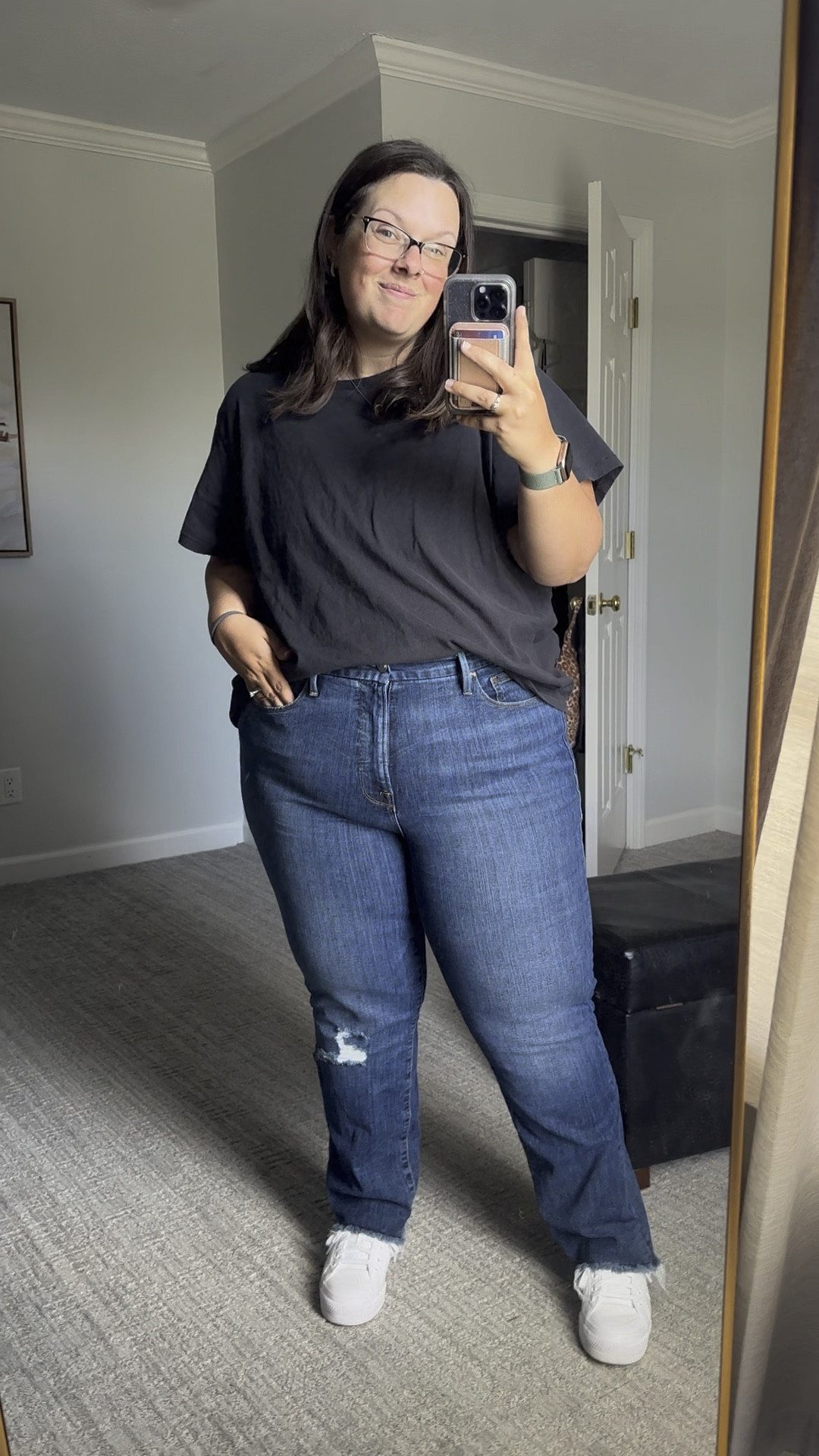 Think about cost per wear! Each of these staples can be a bit of an investment on the front end, and considering I reach for this outfit 1-2x a week, I think the cost per wear is making it worth every penny. 
Top: Nuuds Everyday Tee
Jeans: Good American Good Straight
Sneakers: Adidas Nizza Platforms

#LTKplussize #LTKstyletip #LTKshoecrush