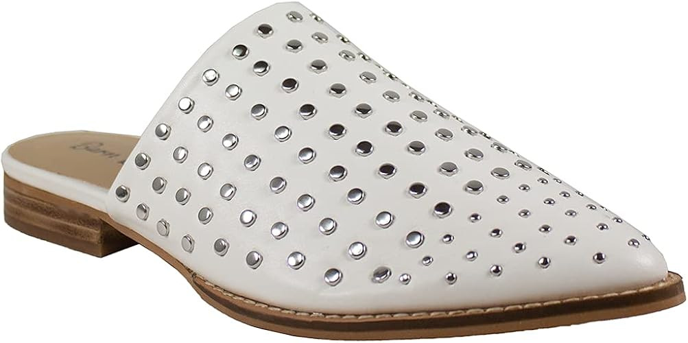 ARIDER ARiderGirl ETTA Women Studded Stacked Pointed Toe Mule Slip On Mules Slipper | Amazon (US)