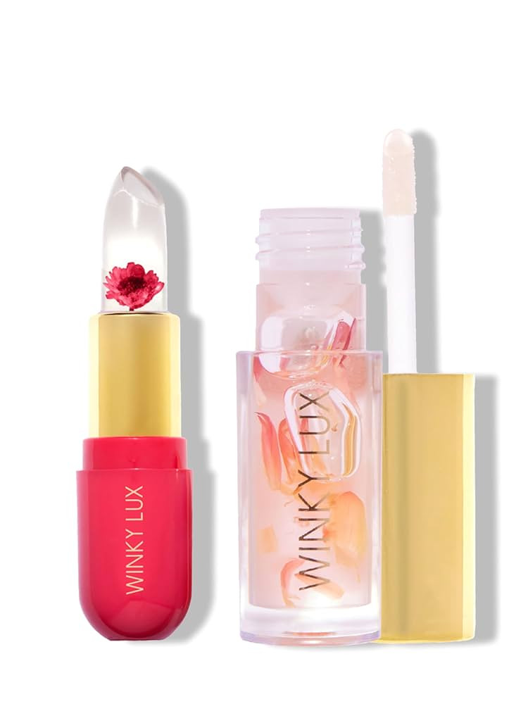 Winky Lux Winter Blossom Pink Lip Kit – Ultra Nourishing Pink Flower PH Lip Balm, Non-Sticky Hy... | Amazon (US)