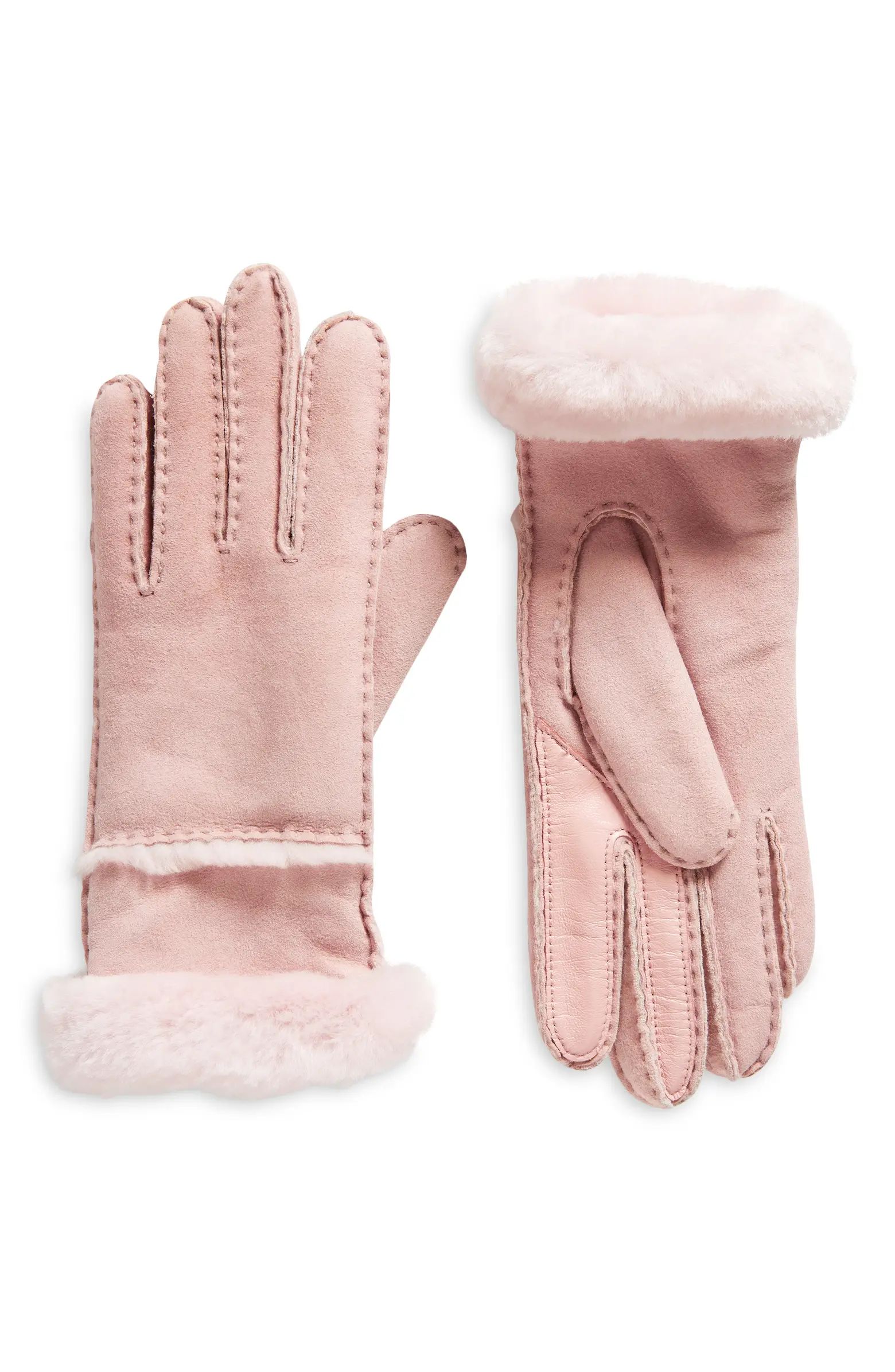 Seamed Touchscreen Compatible Genuine Shearling Lined Gloves | Nordstrom