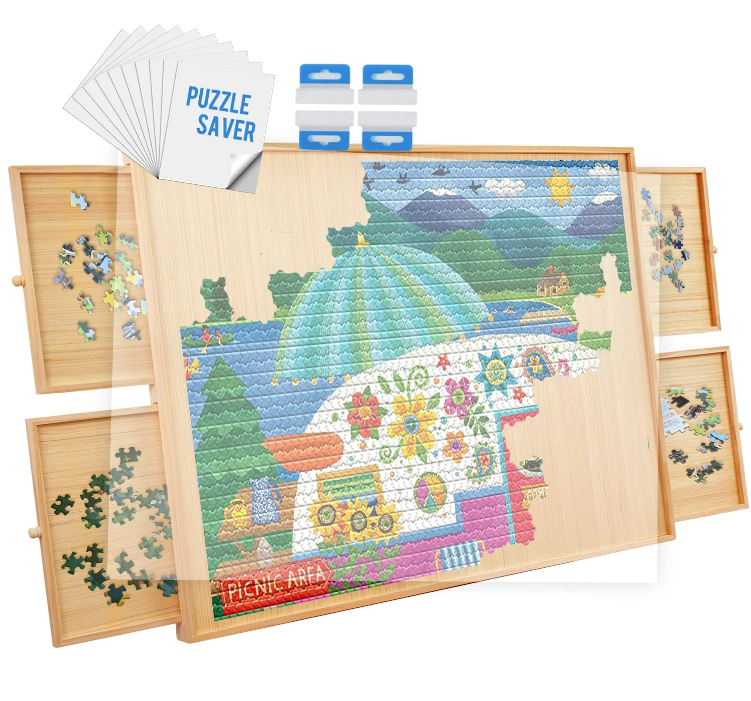 Jumbo Size: 34"×26" for Maximum 1500 Pieces Puzzles, Puzzle Board, Puzzle Table, Puzzle Tables f... | Walmart (US)