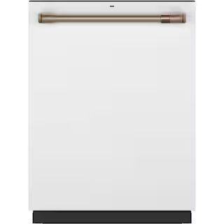 Cafe 24 in. Fingerprint Resistant Matte White Top Control Built-In Dishwasher w/Stainless Steel T... | The Home Depot