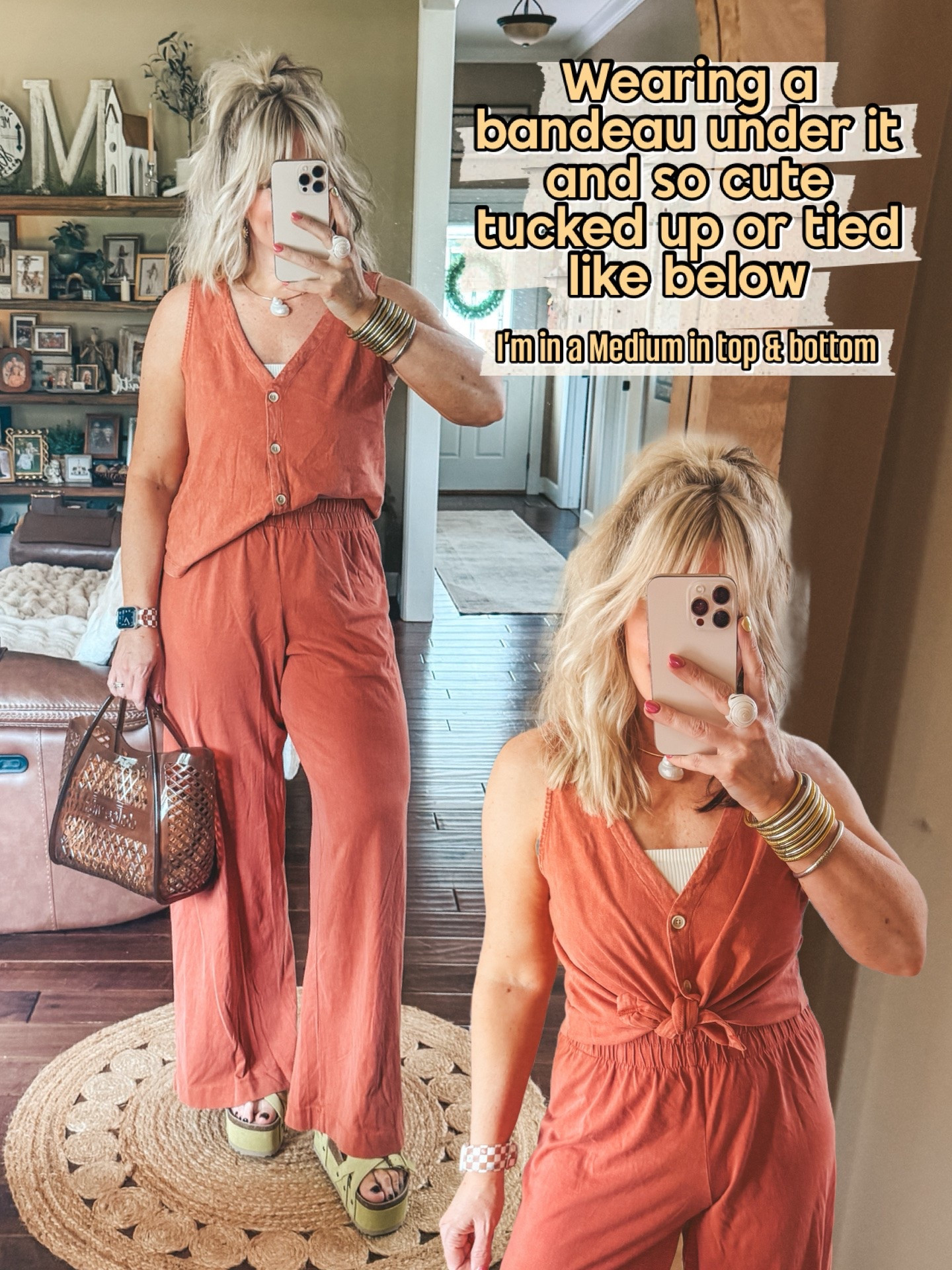 Ok ladies this set is so cute!! Keeping this one! It comes in 3 colors too. I’m in a medium. 
I’m wearing my fav free people bandeau underneath.
@Target

#LTKootd #LTKOver40