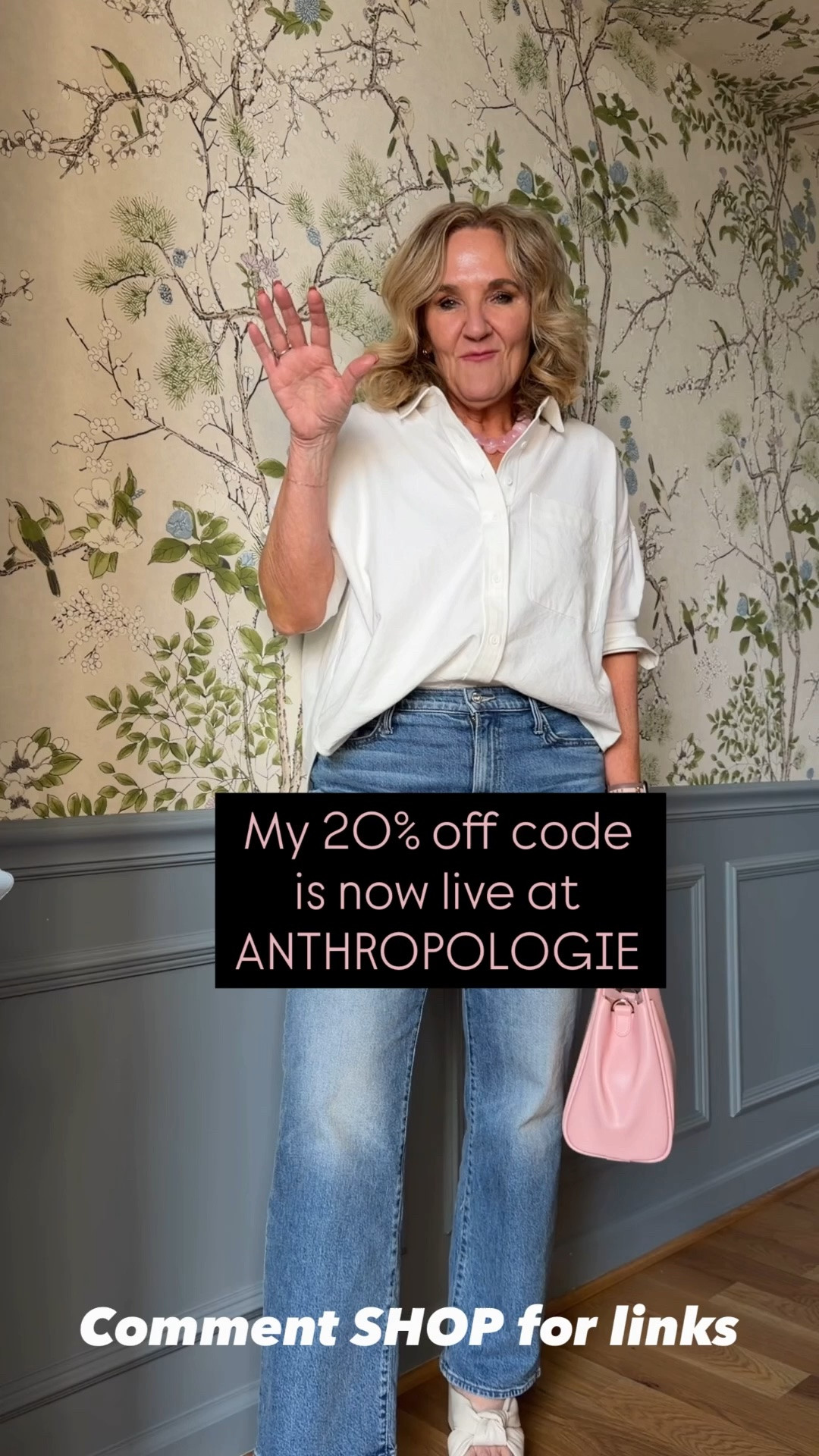 Don’t miss this blouse!!!! 
Size down I’m wearing a small 
These are mother kick it jeans I sized up to a 30  
I’ll link my favorite premium denim too the other denim I get it reg size. 
Anthro sales are the best time to get your jeans!