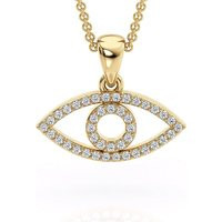 14K Gold Diamond Evel Eye Necklace/Evil Pendant Good Luck | Etsy (US)