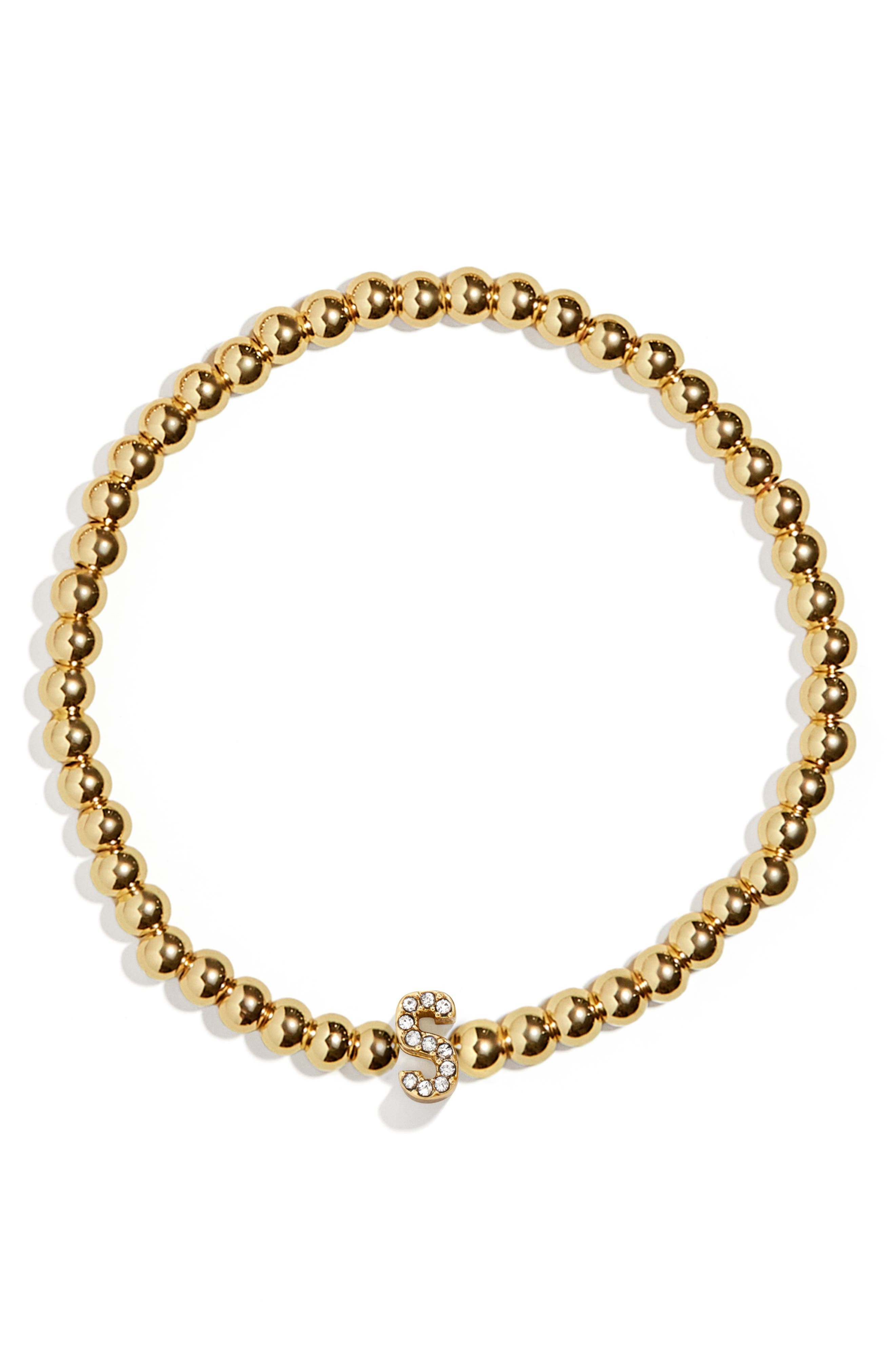 BaubleBar Pisa Pave Initial Bracelet in Gold S at Nordstrom | Nordstrom