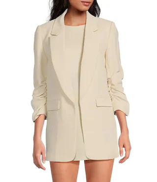 Gianni Bini Jemma Ruched 34 Sleeve Shawl Collar Boyfriend Blazer - 14 | Dillard's