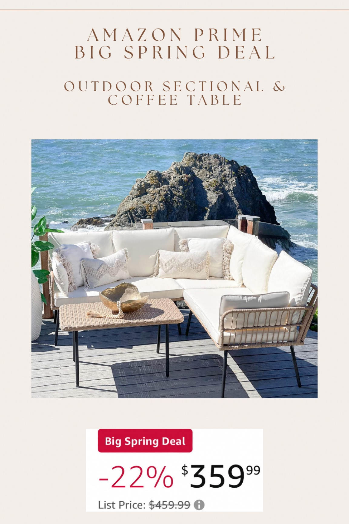 Outdoor sectional & coffee table $100 off!! Such a great price! 

#LTKhome #LTKsalealert #LTKSeasonal