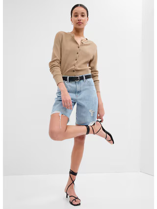 Ribbed Crewneck Cardigan | Gap Factory