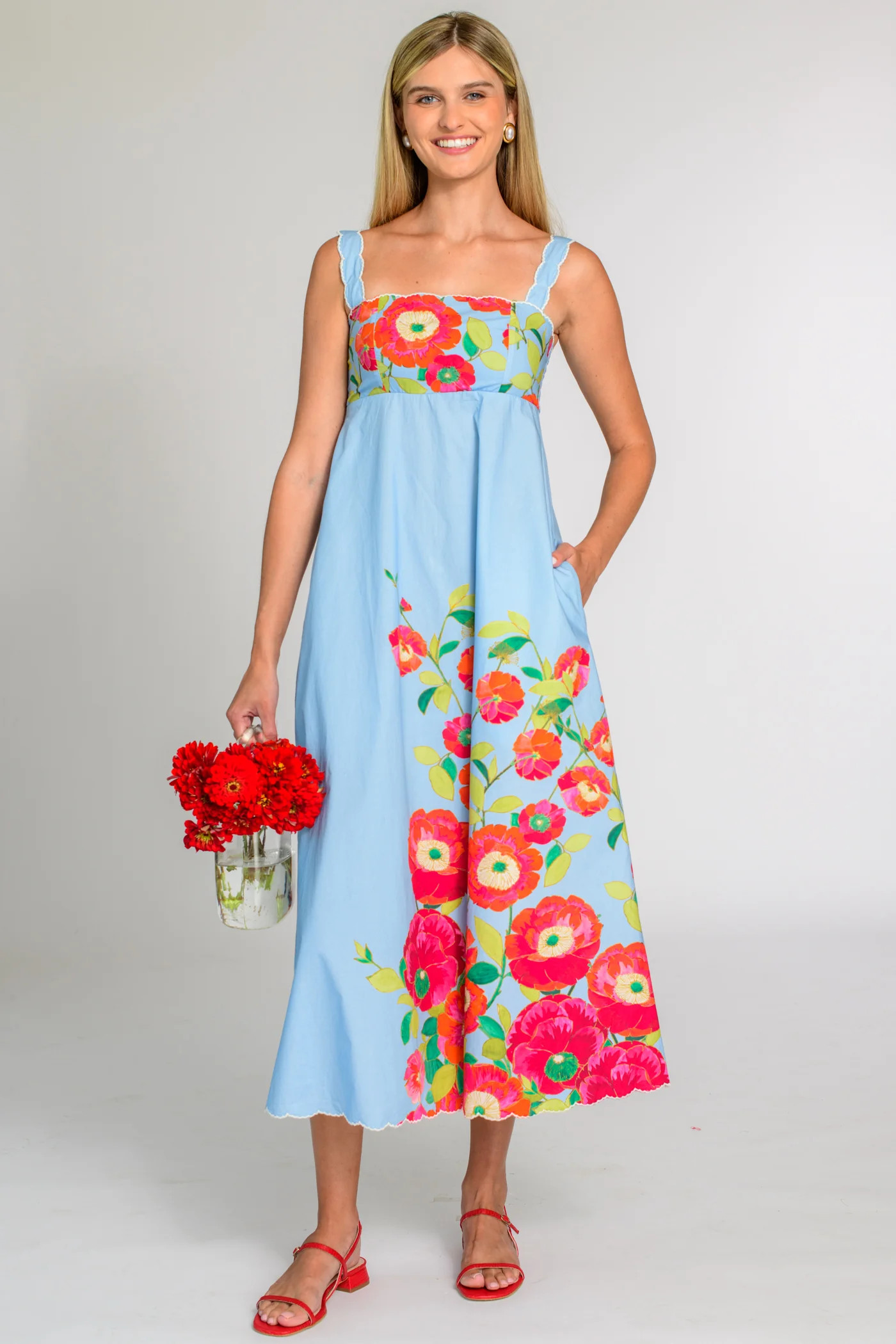 Annalisa Dress in Poppy Patch Blueberry | Elizabeth James The Label