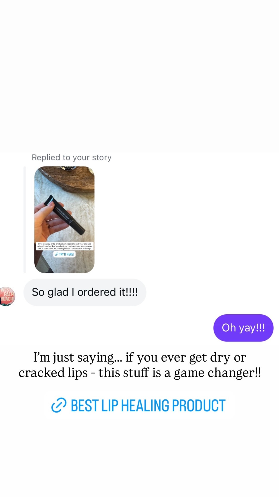 I’m just saying….. if you ever get dry or cracked lips - this stuff is a game changer!!