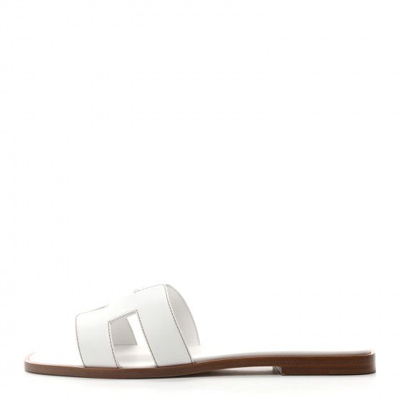 HERMES

Box Calfskin Oran Sandals 39 White | Fashionphile