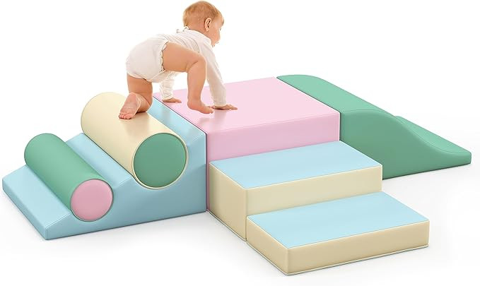 Toddler Climbing Toys Indoor,2 PCS Climb and Crawl Activity Playset for Toddlers 20" L x 20" W x ... | Amazon (US)