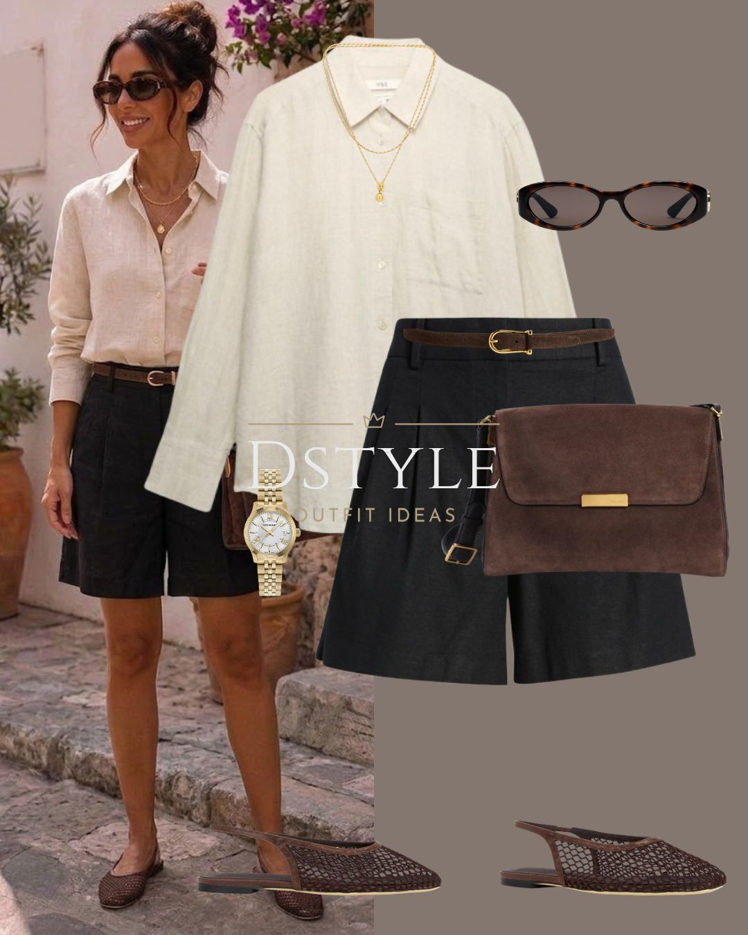 A breezy linen shirt and tailored black shorts make the perfect elevated everyday outfit. 

#linenoutfit #summerstyle #neutralaesthetic #everydaychic

#LTKootd #LTKWorkwear