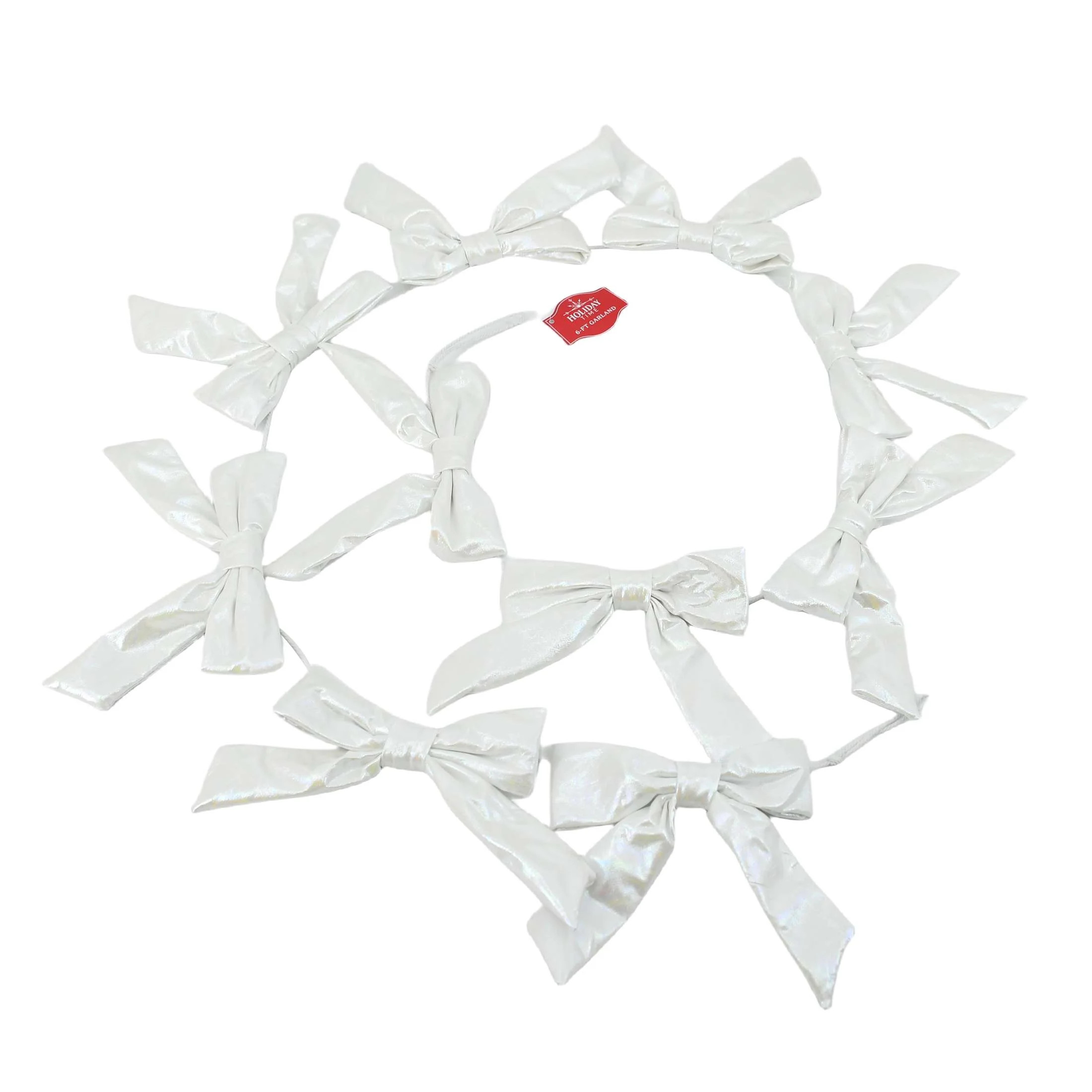 Bow Christmas Garland, Iridescent White, 6', by Holiday Time | Walmart (US)