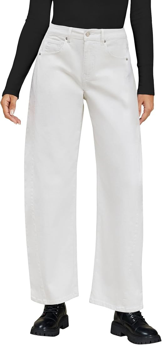 luvamia Barrel Jeans for Women High Waisted Trendy Baggy Stretch Denim Side Seamed Trouser Jeans ... | Amazon (US)