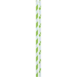 JAM Paper Lime Green Stripes & Dots Paper Straws, 24ct. | Straws | Michaels | Michaels Stores