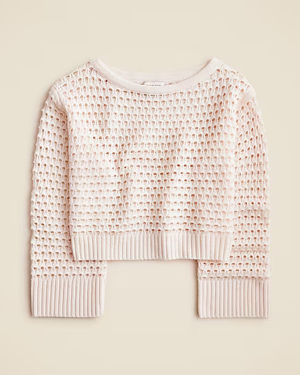 Cashmere pointelle boatneck sweater | J. Crew US
