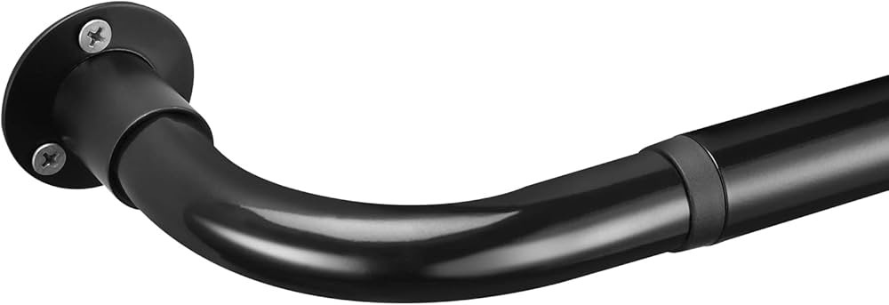 Wrap Around Curtain Rod for Window 26-116 Inches, Industrial Black Curtain Rod 1 Inch Diameter, M... | Amazon (US)