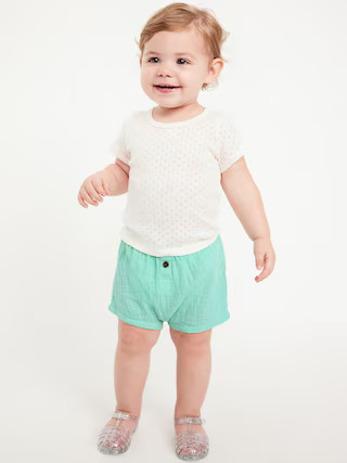 Double-Weave Button-Front Shorts for Baby | Old Navy (US)