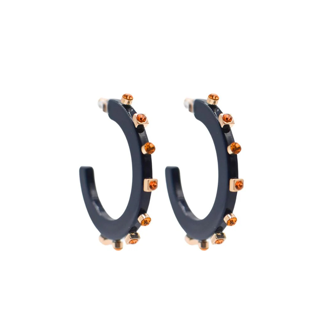 City Girl Jewel Hoop - Navy Orange | Smith and Co. Jewel Design