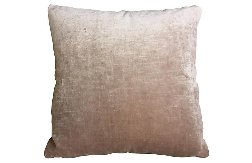 Lilly 20x20 Linen-Velvet Pillow, Blush Pink | One Kings Lane