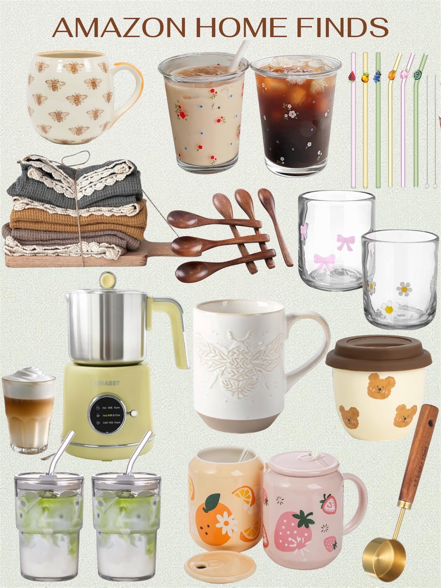 Amazon offers a variety of home finds, including adorable coffee mugs and glasses for iced coffee, as well as other essential items.

#LTKSeasonal #LTKHome #LTKmomlife