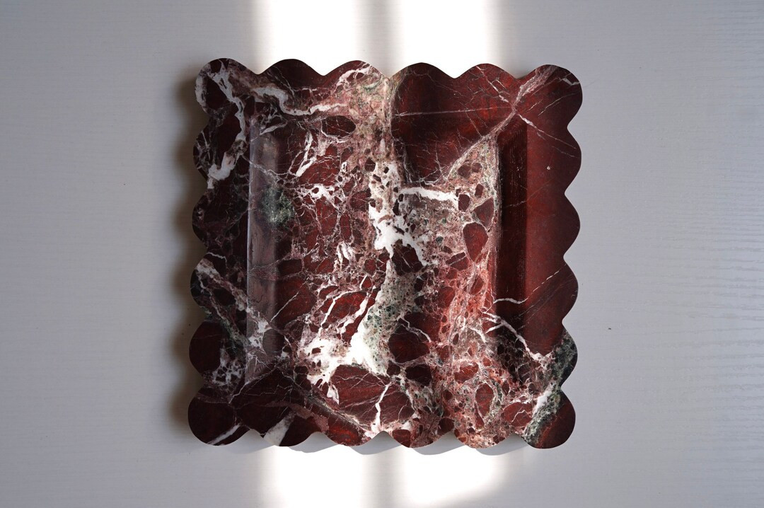 Red Marble Tray，Travertine Marble Organizer，Home Decor, Bathroom Set, Bathroom Decor,Natural ... | Etsy (US)