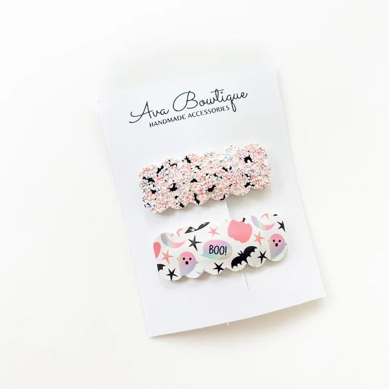 Halloween Snap Clip Set - Halloween Snap Clip - Halloween Hair Clip - Girls Snap Clips - Ghost Sn... | Etsy (US)