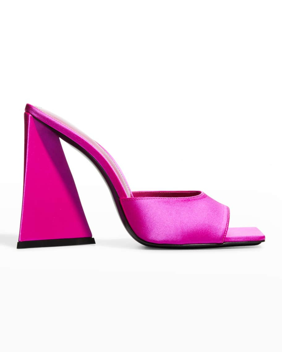 The Attico Devon Silk Slide Mules | Neiman Marcus