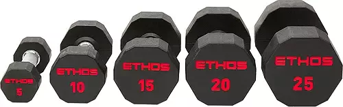 ETHOS Rubber Hex Dumbbell - Single curated on LTK