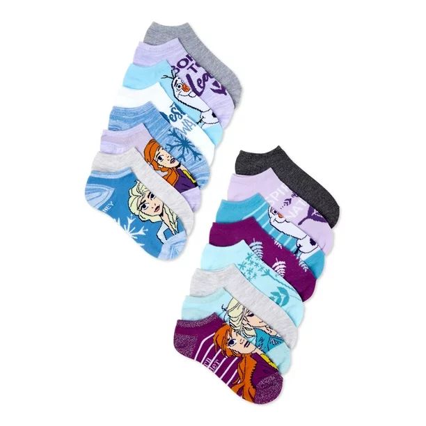 Disney Frozen 2 Girls No Show Socks, 12 Pack + 4 Extra, Sizes S - L | Walmart (US)