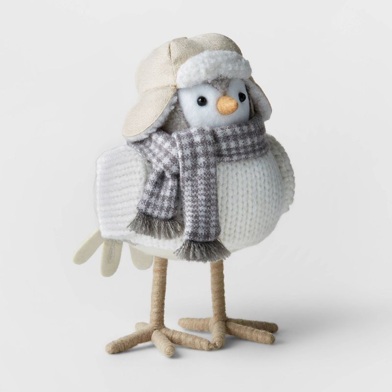 Fabric Bird with Gray Scarf Decorative Figurine - Wondershop™ | Target