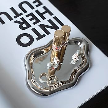 Jewelry Dish Trinket Tray for Women, Ring Dish Holder, Unique Cloud Shape Ceramic Plate Cute Thin... | Amazon (US)