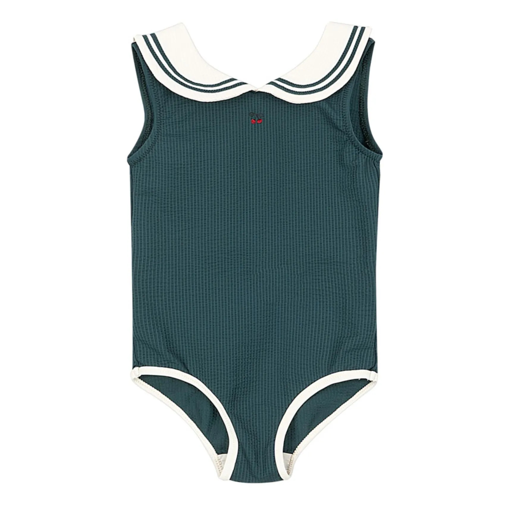 Sailor Recycled Fiber Rib Swimsuit | Dark green | Smallable