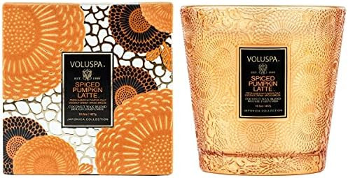 Amazon.com: Voluspa Spiced Pumpkin Latte Candle | 2 Wick Glass Boxed Hearth | 16.5 Oz | All Natur... | Amazon (US)