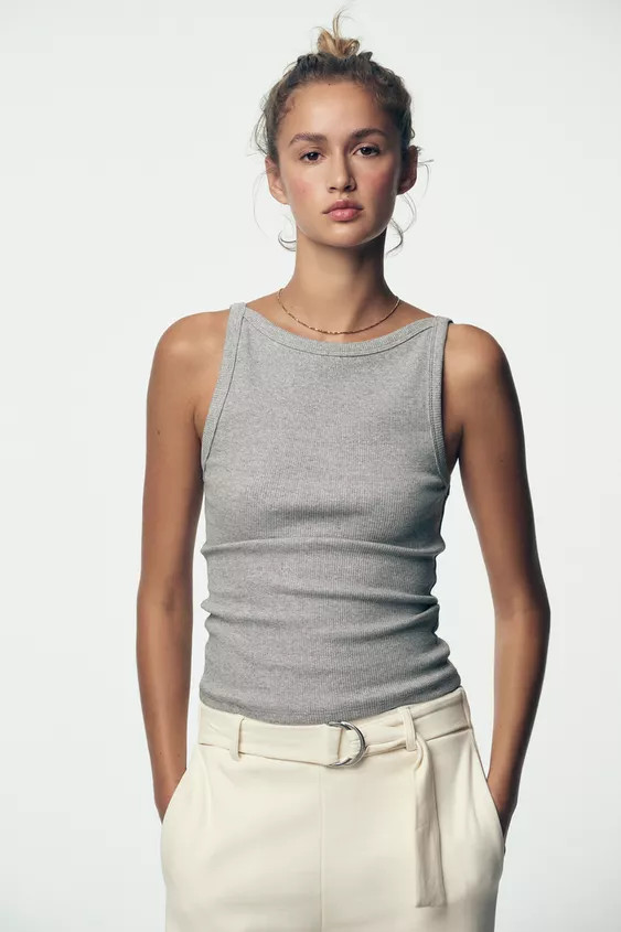 RIBBED HALTER TOP | Zara UK